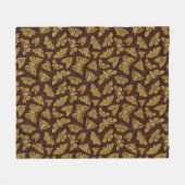 レトロ1970年代の蛾 フリースブランケット (正面(横))