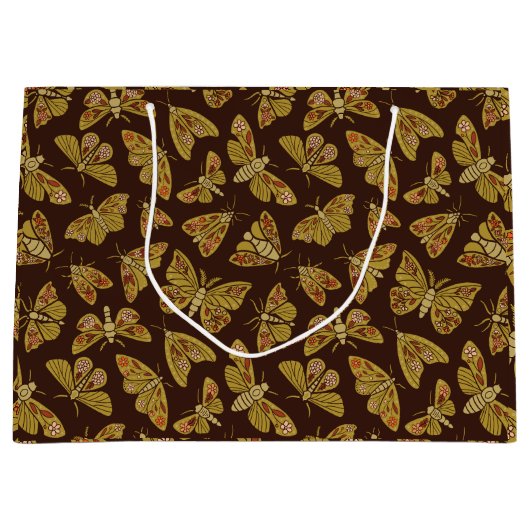 レトロ1970年代の蛾 ラージペーパーバッグ (正面)