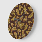 レトロ1970年代の蛾 ラージ壁時計 (傾斜)