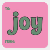 レトロ1970年代クリスマスレタリングの喜びから スクエアシール (正面)