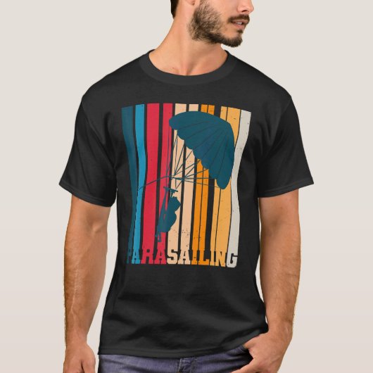 レトロ1970年代スタイルパラセーイルパラサイレ Tシャツ (正面)
