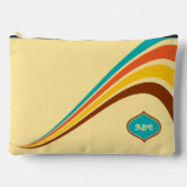 レトロ1970年代モノグラストライプム アクセサリーポーチ (正面)