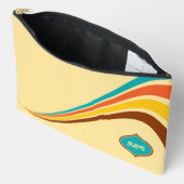 レトロ1970年代モノグラストライプム アクセサリーポーチ (見開き)