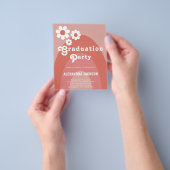 レトロ1970年代ヴィンテージフローラ大学院パーティー予算 チラシ (手)