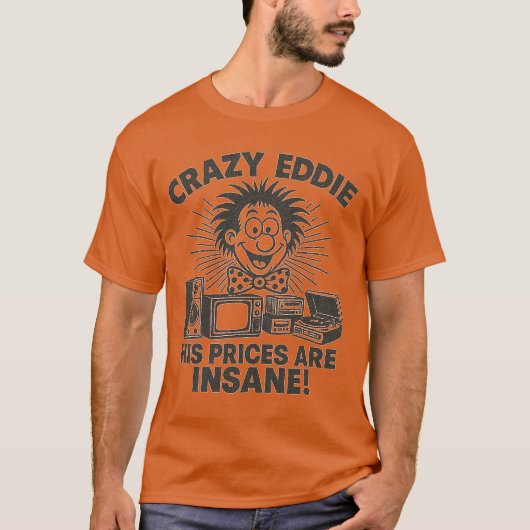 レトロ1970年代広告のEDDIE熱狂する価格は Tシャツ (正面)