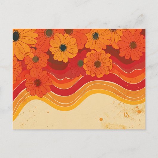 レトロ1970年代50周年結婚日付を保存 ポストカード (裏面)