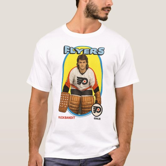 レトロ1970年代PuckbanditホッケーTシャツ Tシャツ (正面)
