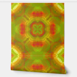 レトロ1970幾何学模様(赤、オレンジ、緑) 壁紙