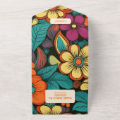 レトロ1970結婚年代 オールインワン招待状 (外側)