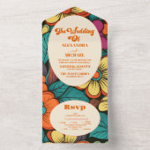 レトロ1970結婚年代 オールインワン招待状 (内側)