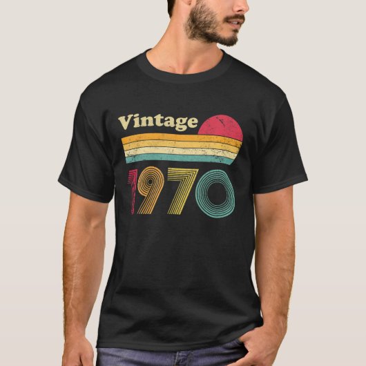 レトロ1970 50th誕生日ギフトクラシック50歳 tシャツ (正面)