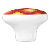 レトロ1970sのGroovy Circlesジオメトリ セラミックノブ (側面)