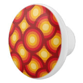 レトロ1970sのGroovy Circlesジオメトリ セラミックノブ (右)