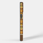 レトロ1970sオレンジ、茶色の緑のフクロウパターン(の模様が)ある Case-Mate iPhoneケース (裏面 / 右)