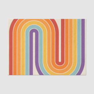 レトロ1970sスタイルアーチ型ストライプ幾何学模様 薄葉紙