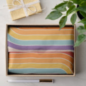 レトロ1970sスタイルアーチ型ストライプ幾何学模様 薄葉紙 (ギフト)