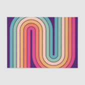 レトロ1970sスタイルアーチ型ストライプ幾何学模様 薄葉紙 (正面)