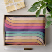 レトロ1970sスタイルアーチ型ストライプ幾何学模様 薄葉紙 (ギフト)