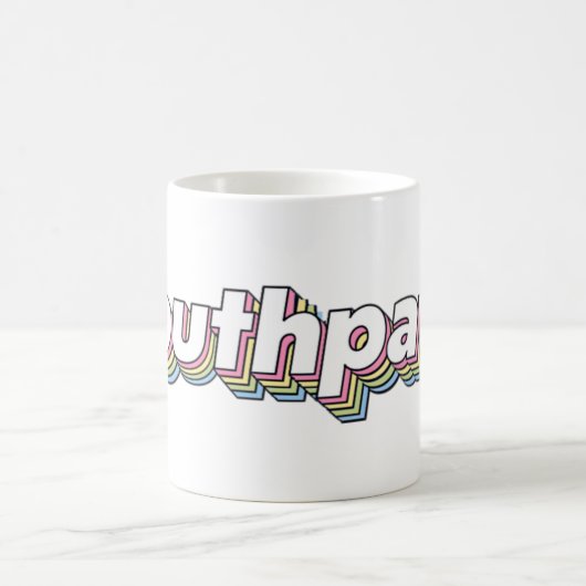 レトロ1970sパステルサウスパウフロストガラスコーヒーM コーヒーマグカップ (中央)