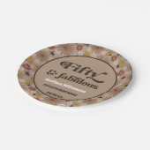 レトロ1970sフローラ50と素晴らしい誕生日紙P ペーパープレート (アングル)