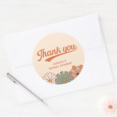 レトロ1970sブライダルシャワーありがとう ラウンドシール (封筒)