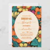 レトロ1970sブライダルシャワー 招待状 (正面)