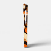 レトロ1970sブラウン&オレンジのキノコと花 Case-Mate iPhoneケース (裏面 / 左)