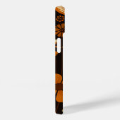 レトロ1970sブラウン&オレンジのキノコと花 Case-Mate iPhoneケース (裏面 / 右)