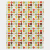 レトロ1970s円パターン フリースブランケット (正面)