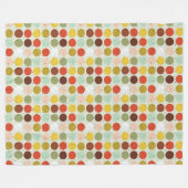 レトロ1970s円パターン フリースブランケット (正面(横))