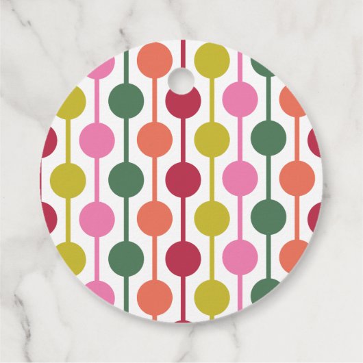 レトロ1970s幾何学模様クリスマス フェイバータグ (裏面)