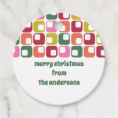 レトロ1970s幾何学模様クリスマス フェイバータグ (正面)