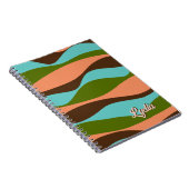 レトロ1970s抽象芸術ストライプの名前の追加 ノートブック (右側)