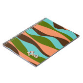 レトロ1970s抽象芸術ストライプの名前の追加 ノートブック (左側)