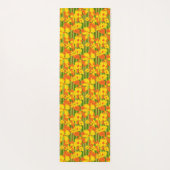 レトロ1970s黄色オレンジ色の花ヨガマット ヨガマット (裏面)