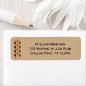 レトロ1970s Geometric Tan Brown ラベル (インサイチュ)