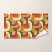 レトロ1970s Vibeジオメトリックハート バスタオルセット (ハンドタオル)