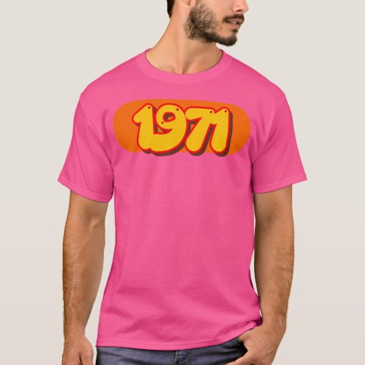レトロ1971ポップ・アートの年70年代スタイル Tシャツ (正面)
