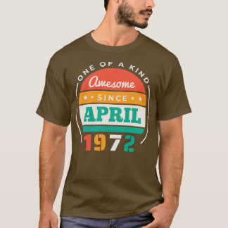 レトロ1972素晴らし年4月以降誕生日ヴィンテージBd Tシャツ