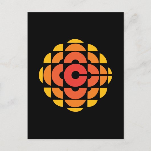 レトロ1974 - 1986オンブラック ポストカード (正面)