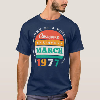 レトロ1977素晴らし年3月以降の誕生日ヴィンテージBd Tシャツ