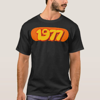 レトロ1977 70年代スタイルのポップアートイヤー Tシャツ