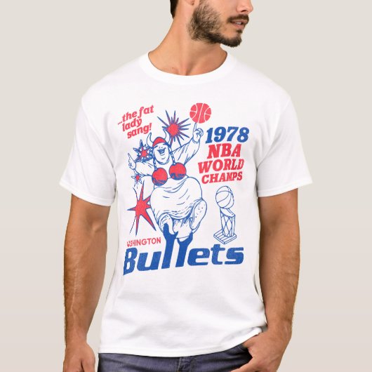 レトロ1978ワシントン銃弾バスケットボールチャンピオン Tシャツ (正面)