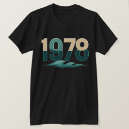 レトロ1978海波形T型 Tシャツ