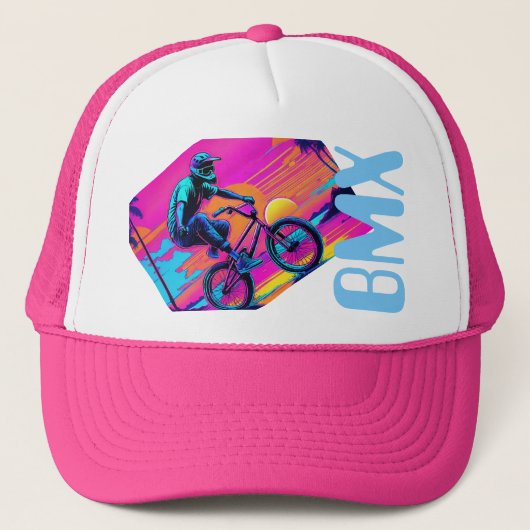 レトロ1980のスタイルBMXフリースタイルトラック車帽 キャップ (正面)