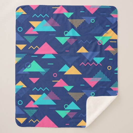 レトロ1980パターン シェルパブランケット (正面)