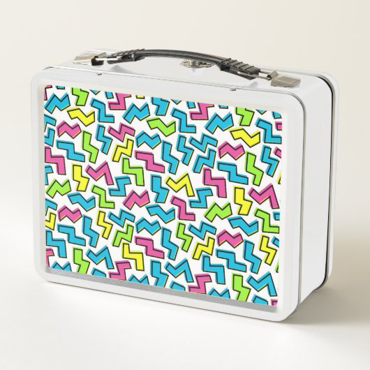 レトロ1980年クールのかわいい80年代のメンフィ メタルランチボックス (裏面)