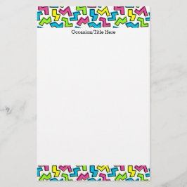 レトロ1980年クールのかわいい80年代のメンフィ 便箋