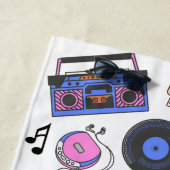 レトロ1980年代の音楽ノスタルジック ビーチタオル (インサイチュ)