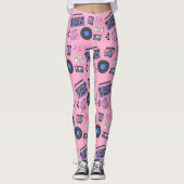 レトロ1980年代の音楽ノスタルジック レギンス (正面)